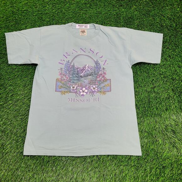 Vintage 90s Floral Flower Shirt Womens Large 21x27 Branson - Picture 1 of 16